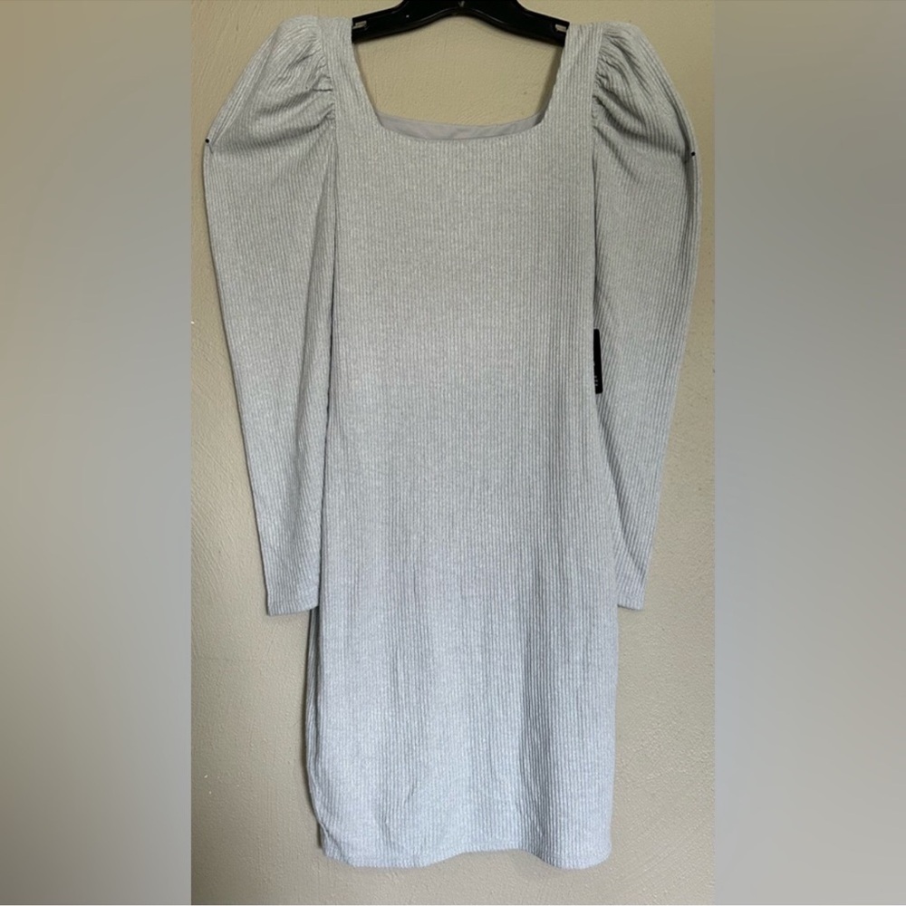 Express Soft Gray Long Sleeve Dress
